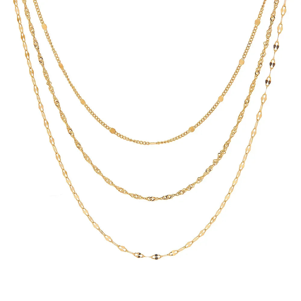 BowLift | 18k Dainty Classic Three Layer Necklace Stack