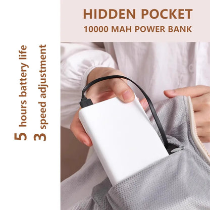 Sandsberg USB Heated Blanket | Cordless Travel Warming Blanket with 8 Zones, 3 Levels and Fleece