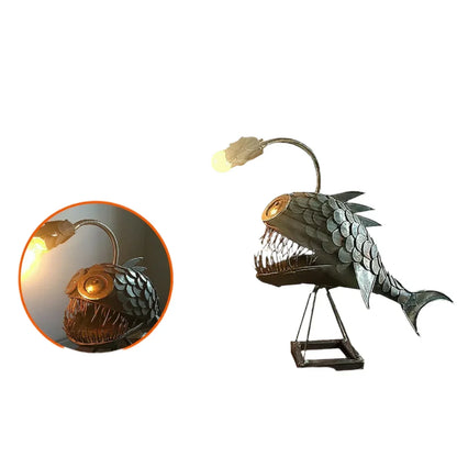 Skanto | FishLight Table Lamp – Handmade Adjustable Lamp with Rustic Fish Design