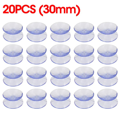 Skanto | 5/20PCS Double-Sided Plastic Suction Cups - Non-Slip Clear Vacuum Suction Cups for Glass, Car Windows, Tabletops, DIY Soap Holder