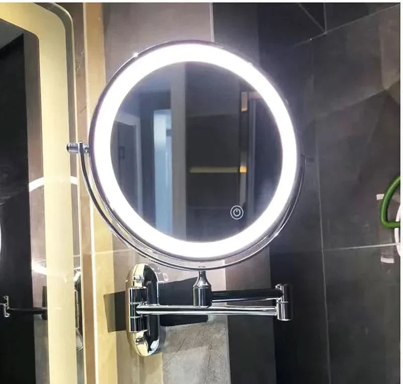 Skanto | Black LED Rechargeable Makeup Mirror – 3-Color Light