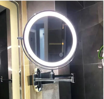 Skanto | Black LED Rechargeable Makeup Mirror – 3-Color Light