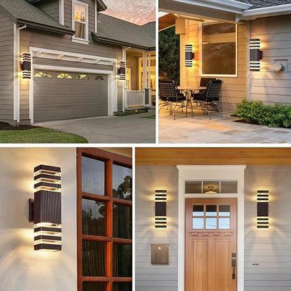 BowLift | LumiBloc LED Outdoor Wall Light – Modern IP65 Up & Down Design with E27 Socket