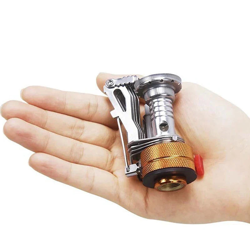 Portable Outdoor Camping Gas Stove: Aluminum Alloy Ultra-Light Camp Stove for Picnic Cooking - Essential Camping Accessories for Survival Stove