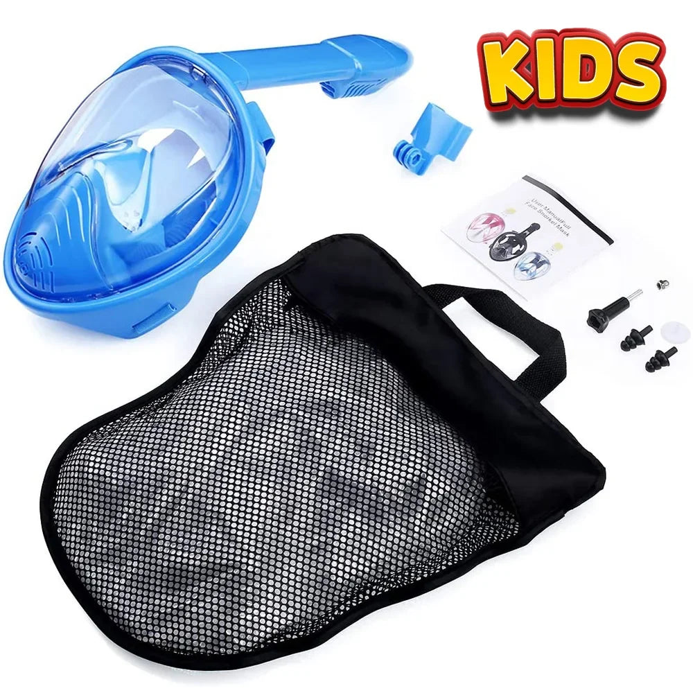 Skanto | Full Face Snorkel Mask with Camera Mount - Wide Angle, Anti-Fog, Anti-Leak Diving and Snorkeling Mask for Adults and Kids