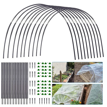 Brehn | Plantura FlexGrow Fiberglass Garden Hoop Set | DIY Plant Tunnel for Raised Beds & Cold Frames | Rust-Free & Reusable | Incl. Connectors
