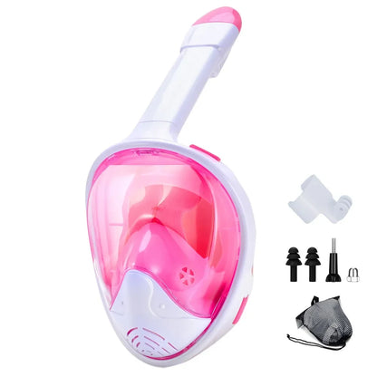Skanto | Full Face Snorkel Mask with Camera Mount - Wide Angle, Anti-Fog, Anti-Leak Diving and Snorkeling Mask for Adults and Kids