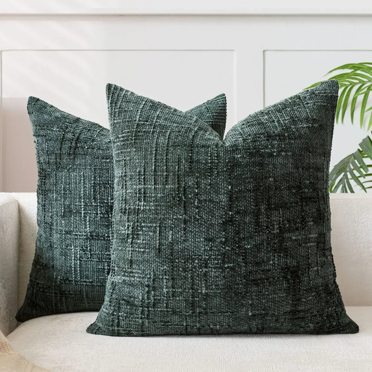 Chenille Sofa cushion cover – Soft solid design | Elegant decoration for living & bedrooms | Bowlift
