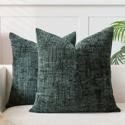 Chenille Sofa cushion cover – Soft solid design | Elegant decoration for living & bedrooms | Bowlift