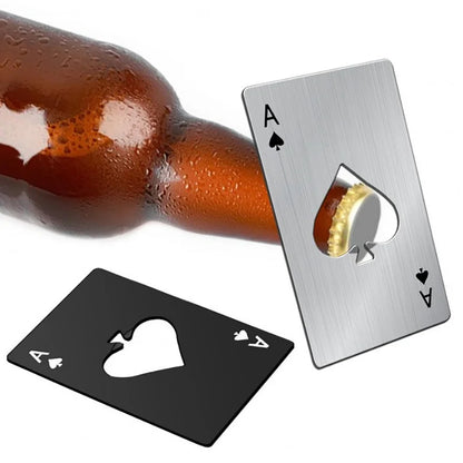 Skanto | Creative Poker Bottle Opener: Stainless Steel Credit Card Size - Bar & Restaurant Beer Tool Gift