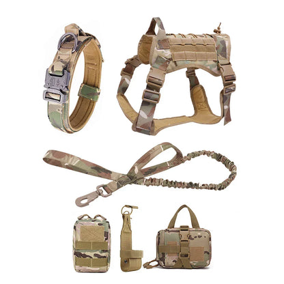 Skanto | Tactical Dog Harness With Leash – Robust Military Set For Training And Control