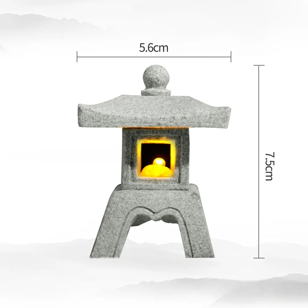 Skanto | Mini Pagoda ZenStone | Sandstone Decoration | For Garden, Bonsai & Zen Oases | Handmade
