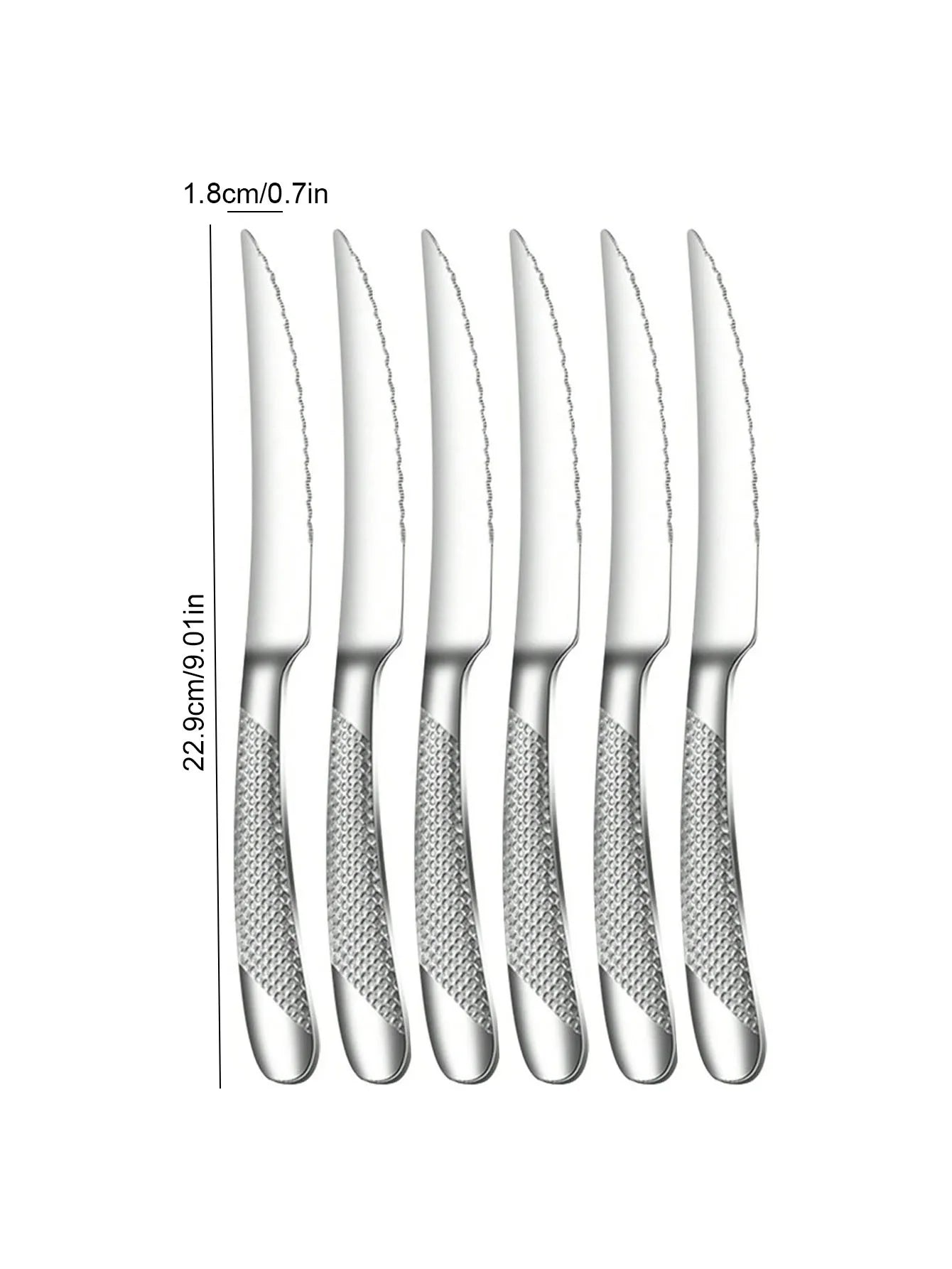 Skanto | High-Quality Stainless Steel Silver Star Diamond Cutlery Set - Includes Knife, Fork, Spoon & Dessert Fork & Spoon - 6-Piece/30-Piece Options