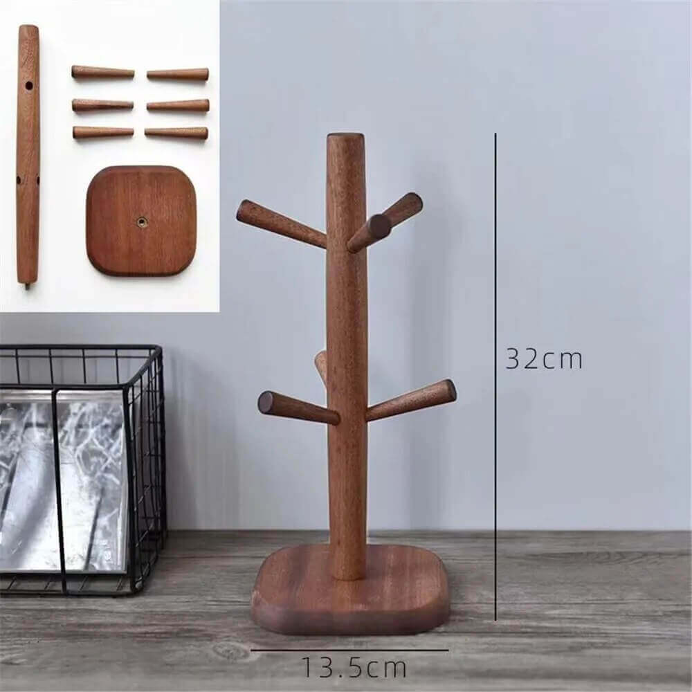 Sturdy Wooden Cup Holder: Cup Tree in Various Shapes + Colors