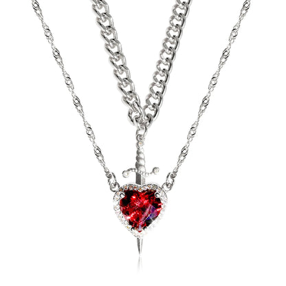 Skanto | Heart and Sword Couple Necklaces