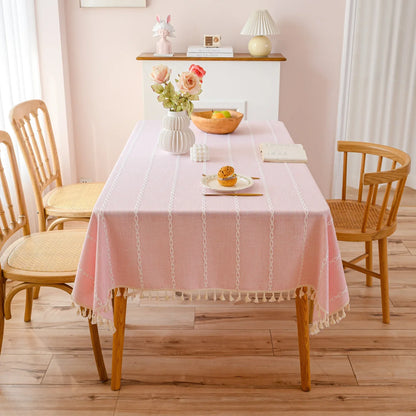 TasseledCharm | Cotton Linen Tablecloth