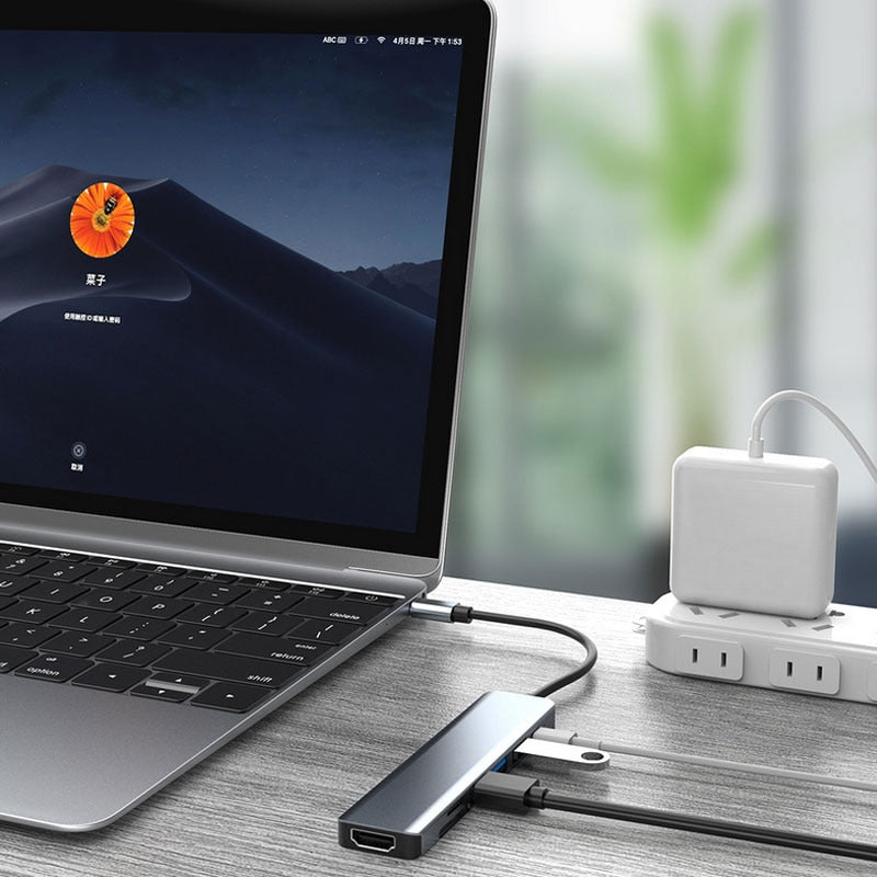 Brehn | Thunderbolt 3 USB-C Hub with HDMI, PD, SD/TF for MacBook Air M1 and iPad Pro