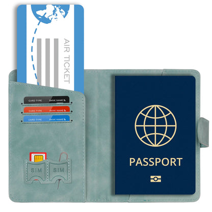 Skanto | Travello Passport Holder | RFID Protection | Genuine Leather Look | For Women and Men