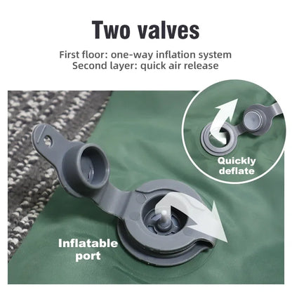 Skanto | Skanto Double Camping Sleeping Pad with Self-Inflating Mattress and Pillow - Outdoor Hiking Mattress for 2 Person Cot Air Mattress