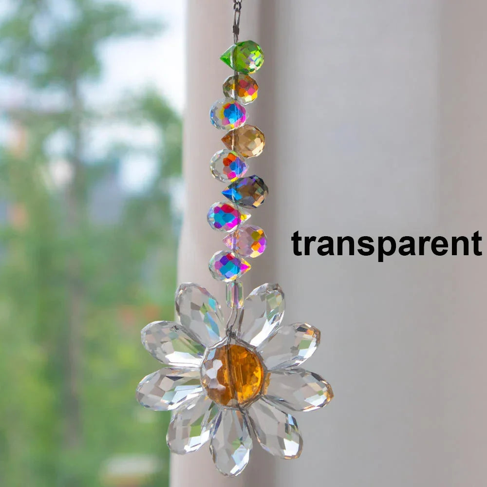 BowLift | Crystal Suncatcher LumiMargarita | K9 Daisy Rainbow Catcher | Window & Garden Decor | 32 cm | Gift Idea for Home