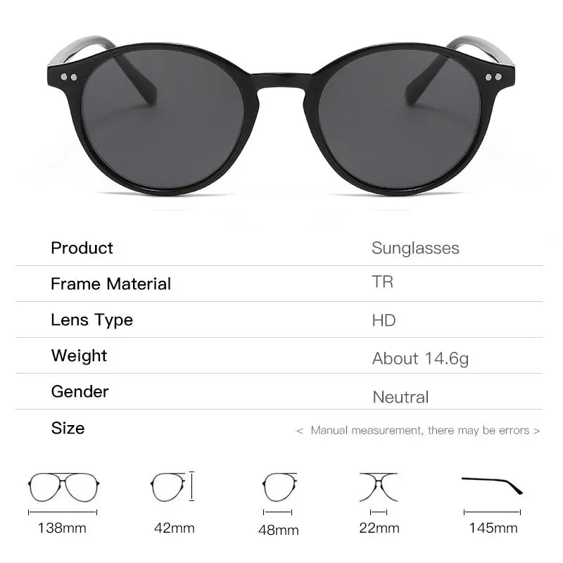 Skanto | Retro Round Polarized Sunglasses Classic Leopard Frame UV400 Fashion Wear Driving Glasses for Men & Women