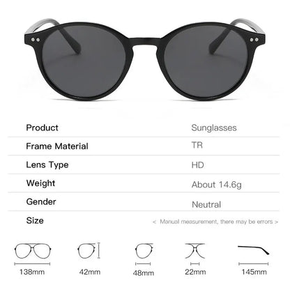 Skanto | Retro Round Polarized Sunglasses Classic Leopard Frame UV400 Fashion Wear Driving Glasses for Men & Women