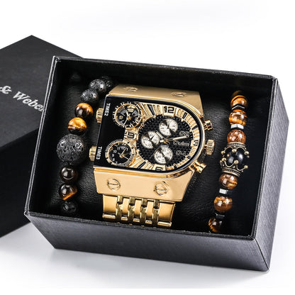 BowLift | Big Dial Watch Quartz Business Men Gift Set