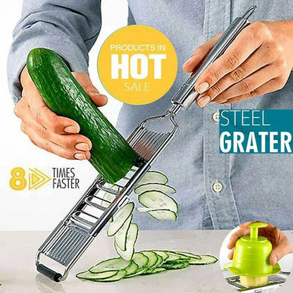 Skanto Stainless Steel Grater | Portable Handheld Vegetable Slicer | Easy-Clean Multifunctional Kitchen Tool