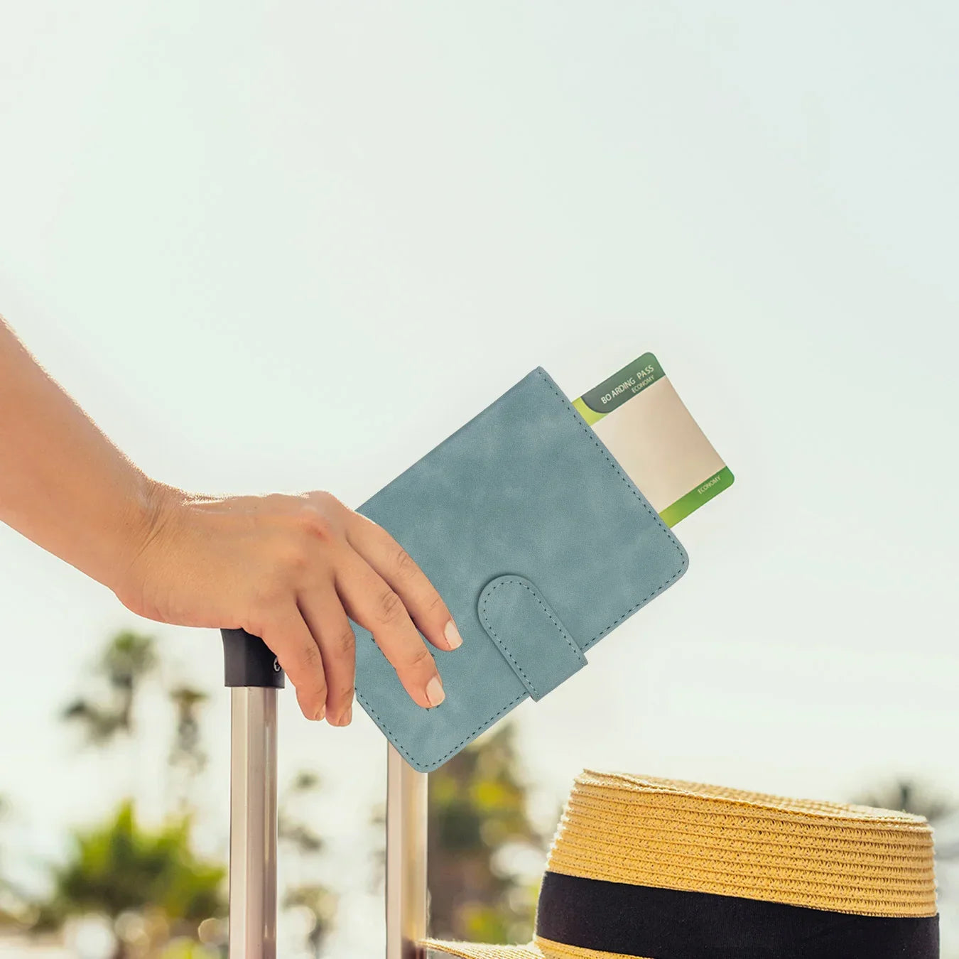 Skanto | Travello Passport Holder | RFID Protection | Genuine Leather Look | For Women and Men