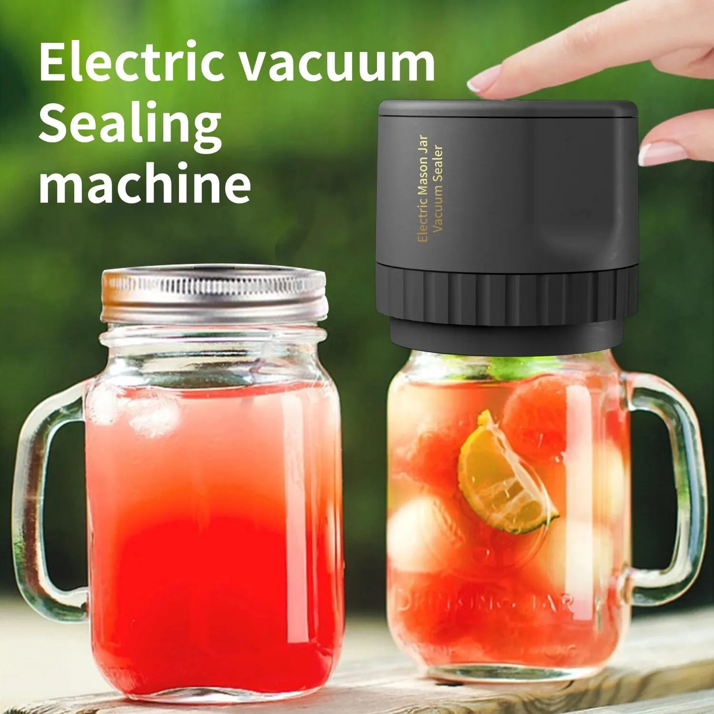 Skanto | Electric Mason Jar Vacuum Sealer Kit - Wireless Sealer for Wide & Regular Mouth Mason Jars - Ideal for Food Storage