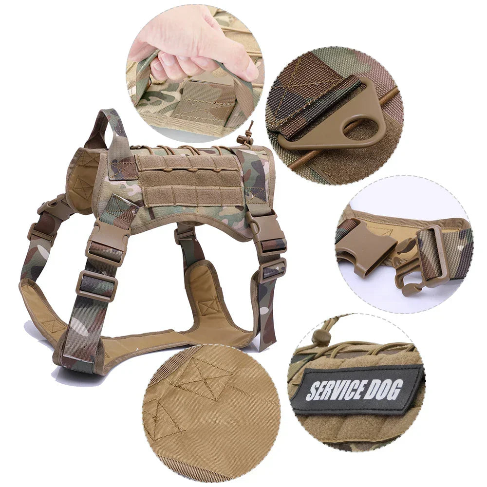 Skanto | Tactical Dog Harness With Leash – Robust Military Set For Training And Control