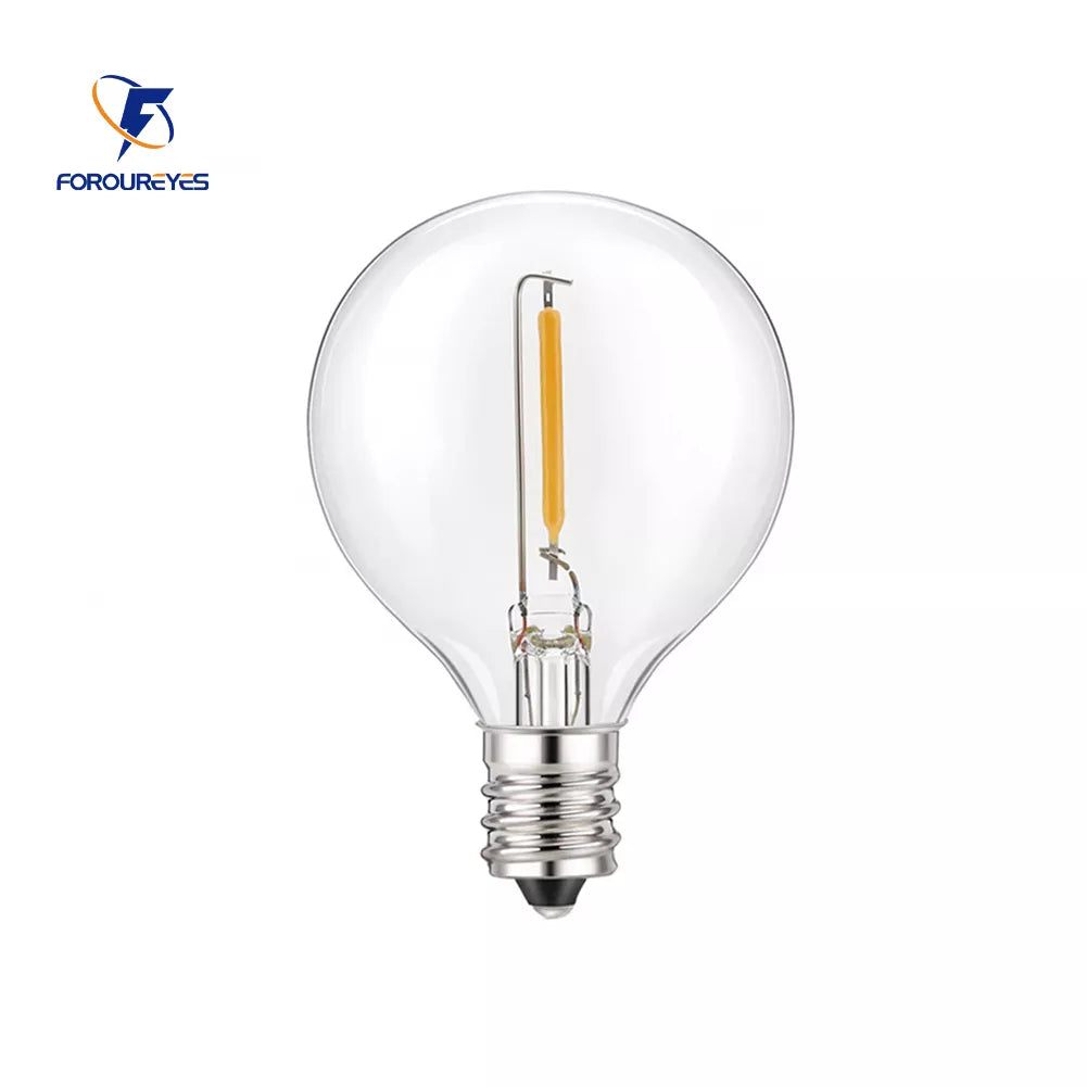 Skanto | G40 Light Bulbs, E12, 5 V, 110 V, 220 V, 1 W, Plastic Globe Bulbs, Light Sources, for Indoor and Outdoor Use, Patio, Home, Garden, Decoration, Warm White