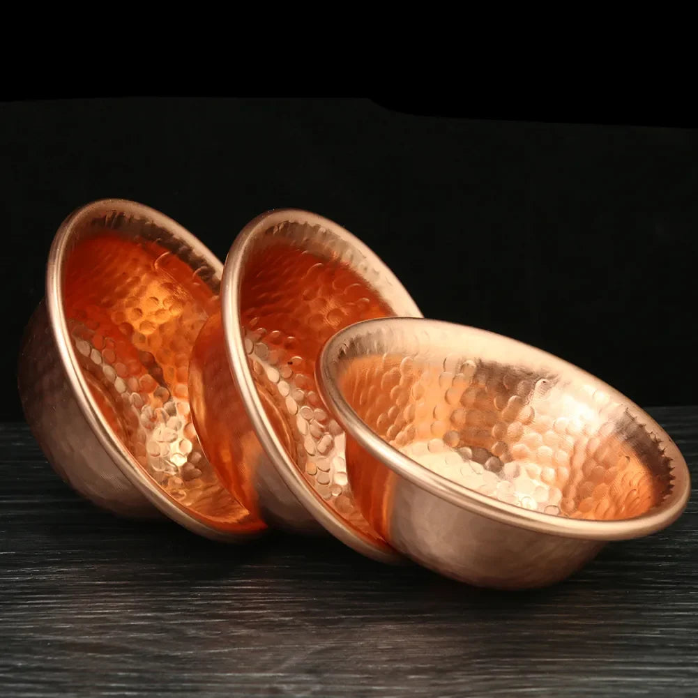 Nepalese Pure Copper Water Purifier Large Handheld Hammered Sacred Water Bowl for Buddha Buddhism Accessories