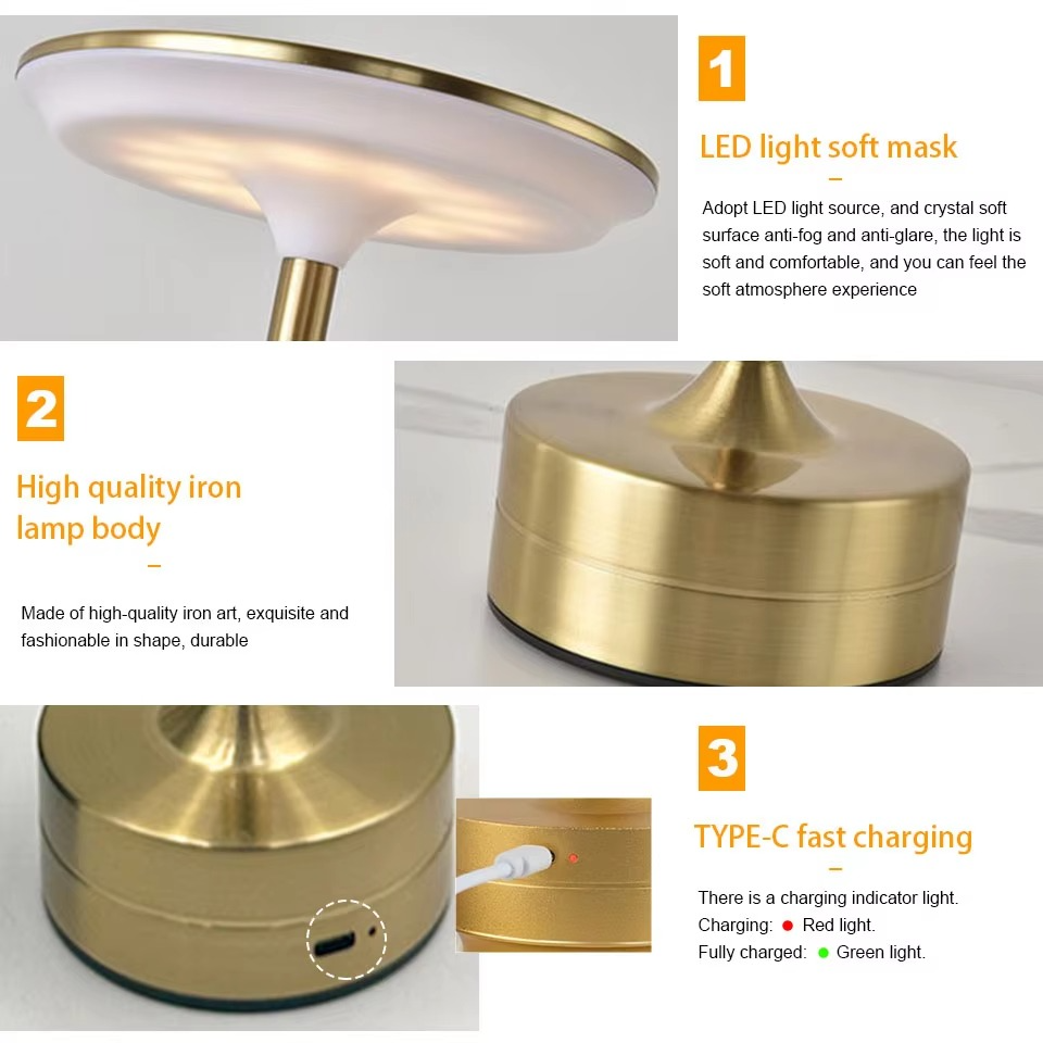Skanto | USB Rechargeable LED Touch Sensor Table Lamp