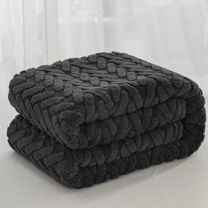 BowLift | Jacquard Fleece Blanket CozyWeave | Single Layer & Double Sided | Soft Tafu & Shu Cotton Fleece | For Autumn & Winter