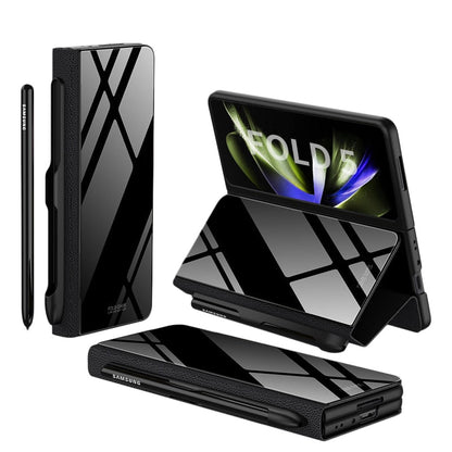 BowLift | Shockproof Armor Case Glass Cover Stand Insert Card Leather Case for Samsung Galaxy Z Fold 5/4