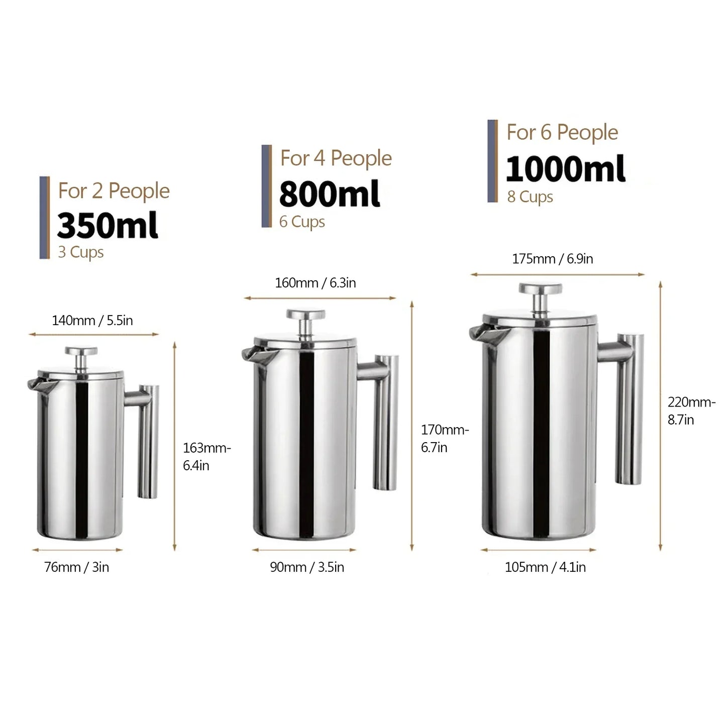 Skanto | Stainless Steel French Press Coffee Maker
