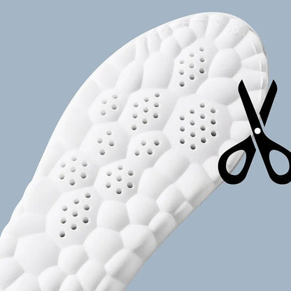 Sport insoles made of highly elastic latex