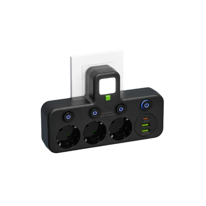 Skanto | VOLTRIQ ProLine Power Strip with Multiple Outlets, USB Type-C, and Surge Protection