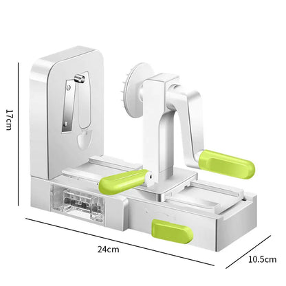Brehn | SpiraChef Vegetable Spiralizer | 5-in-1 Spiralizer & Slicer | With Suction Foot & Foldable Design | For Zoodles, Vegetables & Fruits