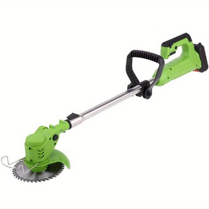 Cordless Lawn Trimmer 600W, 51" adjustable Lawn Trimmer and Brush Cutter with 8 Blades and two 24V Batteries