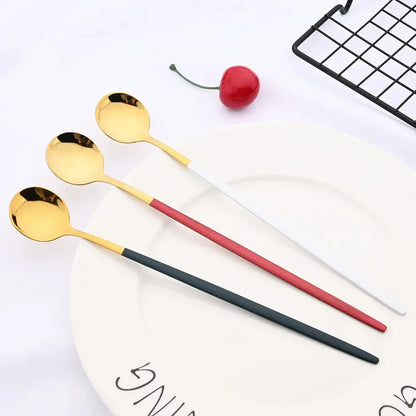 Skanto | Golden 6-Piece Long Handle Spoon Set