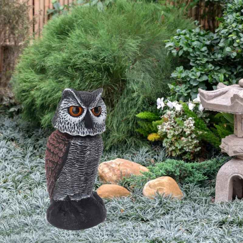 BowLift | Bird deterrent owl SkyGuard | Head nodding in the wind | Realistic design | For garden & balcony