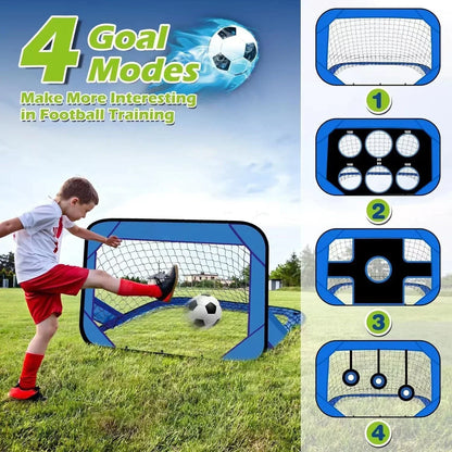BowLift | PlayMax Foldable Football Goal – Kids 4-in-1 Portable Soccer Net for Training & Outdoor Play