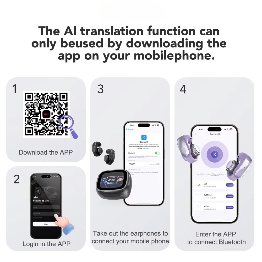 BowLift | XF28 Open-Ear True Wireless Translation Earbuds with ASMR Features