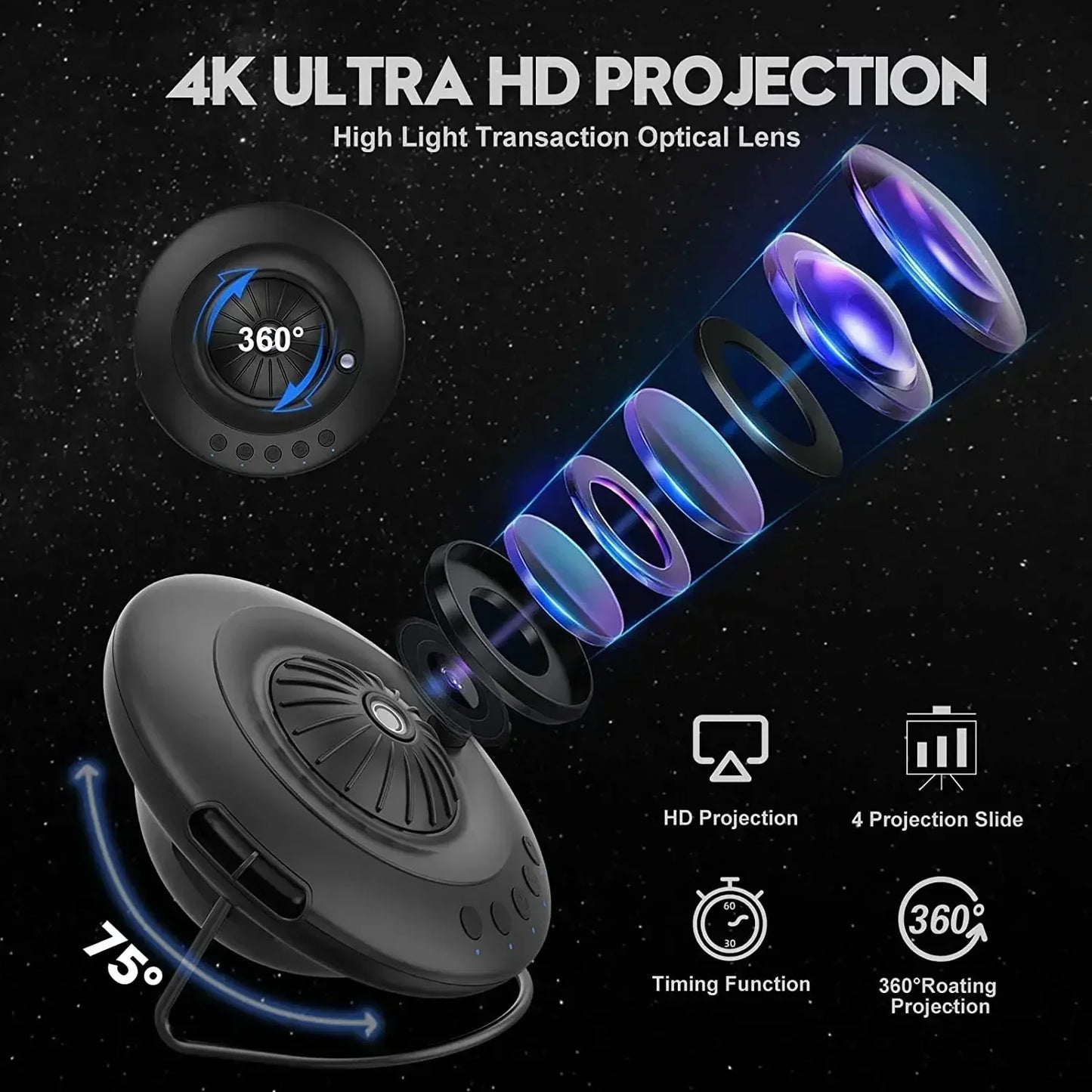 BowLift | Star Explorer UFO LED Galaxy Projector