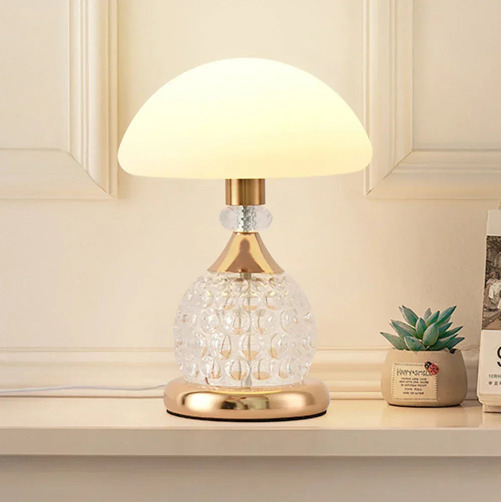 Decorative LED Mood Light – Crystal Table Lamp with Mushroom Design, Vintage Decorative Lamp for Living Room or Bedroom | Karnz
