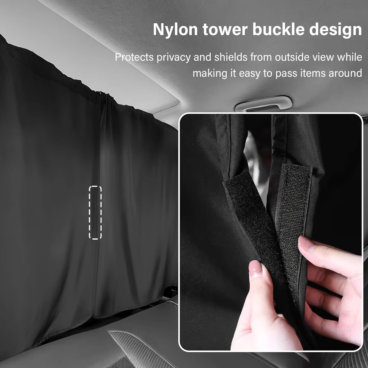 BowLift | 4-Piece Car Window Privacy Curtain Set with Rear Divider and Storage Bag