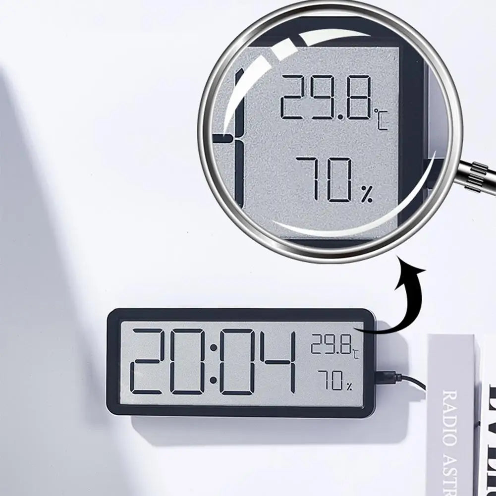 Skanto | TimeVibe Large LED Digital Wall Clock with Temperature and Humidity Display