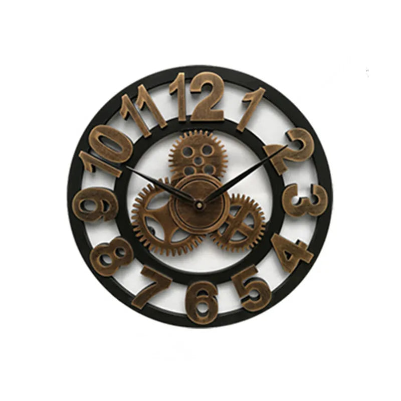 Large Vintage Wall Clock in European Wood Design – Decorative Clock with Roman Numerals | Brehn